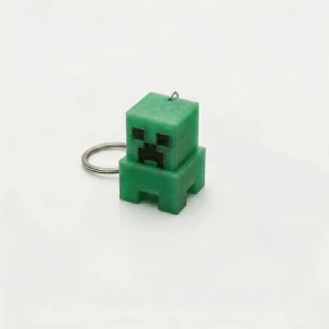 Premium 3D Baskı Minecraft Creeper Anahtarlık - Mekanik Mavi Switch Tıklama Sesli Fidget Toy