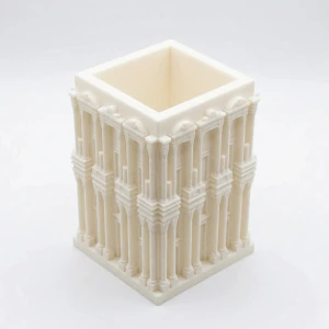 Antik Mimari Efes Tasarımlı Dekoratif Masaüstü Kalemlik - Beyaz