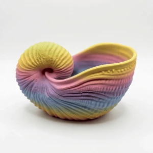 Gökkuşağı Renkli Deniz Kabuğu Tasarımlı Dekoratif Kase ve Takılık