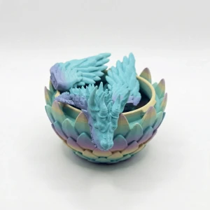 Atatug Pastel Gökkuşağı Orta Boy Sürpriz Ejderha Yumurtası ve Kanatlı Ejderha Seti - 24cm