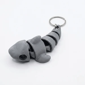 Hareketli 3D Baskı Köpekbalığı Anahtarlık - Oynar Eklemli Fidget Stres Oyuncağı