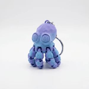 Hareketli Ahtapot Anahtarlık ve Fidget Oyuncak - 3D Baskı Çift Renkli