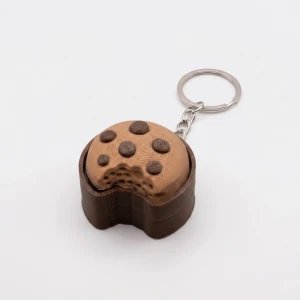 3D Tasarım Isırılmış Kurabiye Fidget Clicker Anahtarlık - Stres Giderici Oyuncak