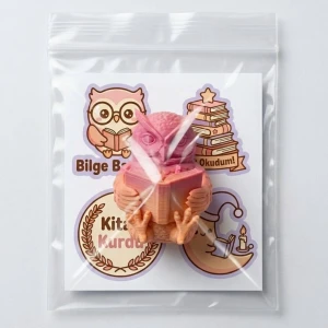 Ürün Başlığı Bilge Baykuş Kitap Okuyan 3D Figür ve Sticker Seti – Öğrenci Ödül Hediyesi | Karne ve Yıl Sonu Sınıf Hediyesi | 7cm