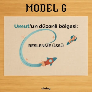 Kişiye Özel Uzay Konseptli Keten Beslenme Örtüsü (28x40 cm) - Yıkanabilir İsimli Servis Bezi
