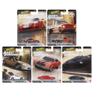 Hot Wheels Fast & Furious 25. Yıl Premium Mix2 Tam Set - 5li Diecast Set 1/64