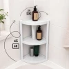 3 Katlı Köşe Banyo Rafı – Modüler Duş Düzenleyici