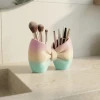 Pastel Geçişli Dekoratif Kurdele Masaüstü Organizer ve Makyaj Fırçalığı
