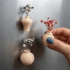 4lü Set İsme Özel Kuru Çiçekli Mini Vazo Magnet Hediyelik