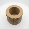3D Baskı Ahşap Dokulu Kütük Saksı ve Kalemlik - Özel Hediye Kutulu