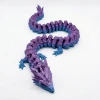 Mor Mavi Hareketli Eklemeli Ejderha Figürü 40Cm - Özel Tasarım 3D Baskı Hediye
