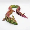 Altın Yeşil Kırmızı Geçişli 40 cm Hareketli Eklemeli Ejderha Figürü - Özel Tasarım 3D Baskı Hediye