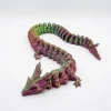 Altın Yeşil Kırmızı Geçişli 40 cm Hareketli Eklemeli Ejderha Figürü - Özel Tasarım 3D Baskı Hediye