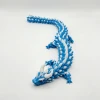 İpeksi Royal Mavi ve Beyaz 24 cm Hareketli Eklemeli Ejderha Figürü - Özel Tasarım 3D Baskı Hediye