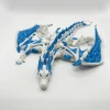 Atatug Dev Boy İpeksi Royal Mavi ve Beyaz Kanatlı Ejderha Figürü - 23x23 cm 3D Baskı Hediye