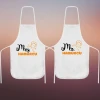 Kişiye Özel İsim Baskılı Çift Mutfak Önlüğü