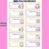 Kişiye Özel Unicorn İsim Etiketleri – Parlak Sticker A4 – Defter Kitap Etiketi (3 Model)