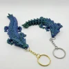 Sihirli Renk Değiştiren Hareketli Ejderha Fidget Anahtarlık - İpek Yeşil-Mavi (Articulated Dragon)