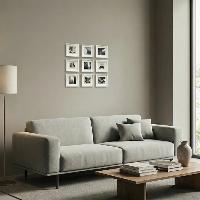 Kişiye Özel 3lü Beyaz Sök-Tak Kare Çerçeve Seti (14x14 cm) - Duvarı Delmez & Hediye Kutulu