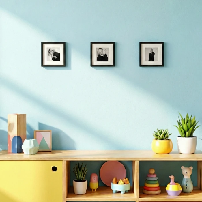 Kişiye Özel 3lü Siyah Sök-Tak Kare Çerçeve Seti (14x14 cm) - Duvarı Delmez & Hediye Kutulu