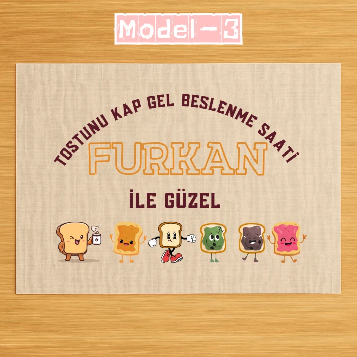 Kişiye Özel Baskılı Keten Beslenme Örtüsü – 28x40 cm – Çocuklara Özel İsimli Tasarımlar