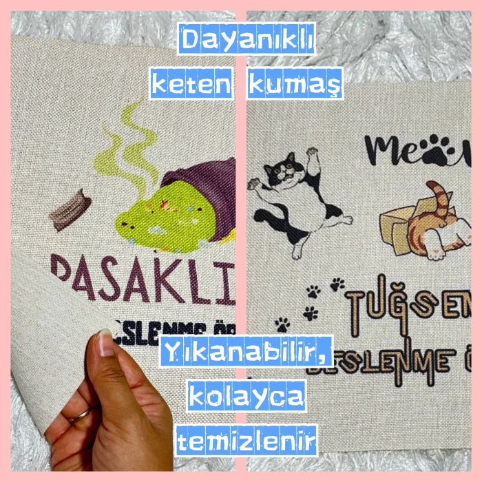 Kişiye Özel Baskılı Keten Beslenme Örtüsü – 28x40 cm – Çocuklara Özel İsimli Tasarımlar