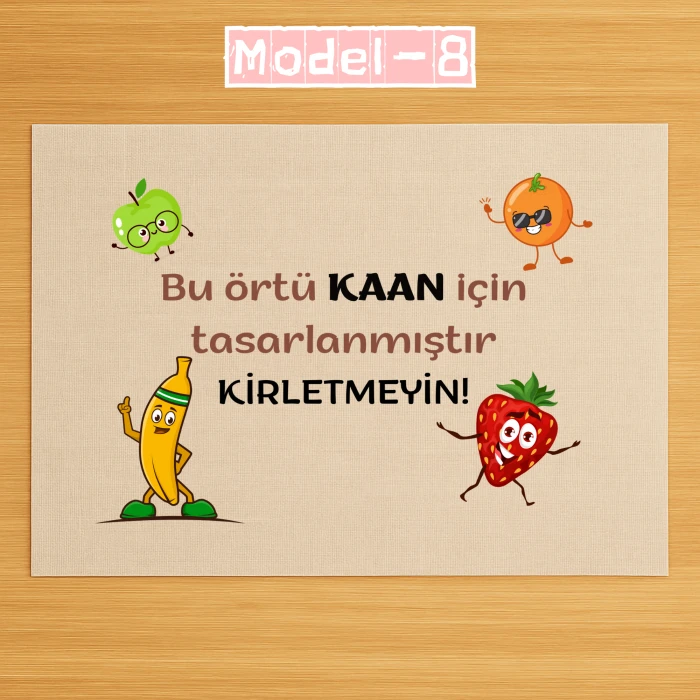 Kişiye Özel Baskılı Keten Beslenme Örtüsü – 28x40 cm – Çocuklara Özel İsimli Tasarımlar