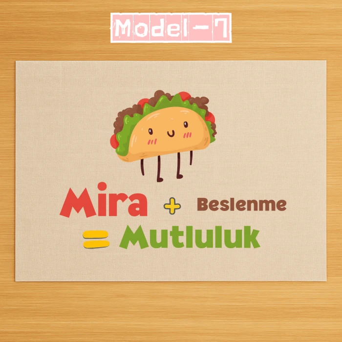 Kişiye Özel Baskılı Keten Beslenme Örtüsü – 28x40 cm – Çocuklara Özel İsimli Tasarımlar