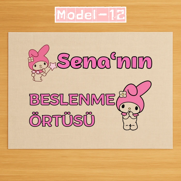 Kişiye Özel Baskılı Keten Beslenme Örtüsü – 28x40 cm – Çocuklara Özel İsimli Tasarımlar