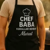 Chef Baba – Kurallar Benim! (İsme Özel Siyah Mutfak Önlüğü)