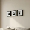 Kişiye Özel 3lü Siyah Sök-Tak Kare Çerçeve Seti (14x14 cm) - Duvarı Delmez & Hediye Kutulu