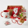 Yılbaşı Özel Hediye Kutusu - Kırmızı Kulplu Noel Baba Kupa, Geyik Gözlük & Konsept Hediye Seti