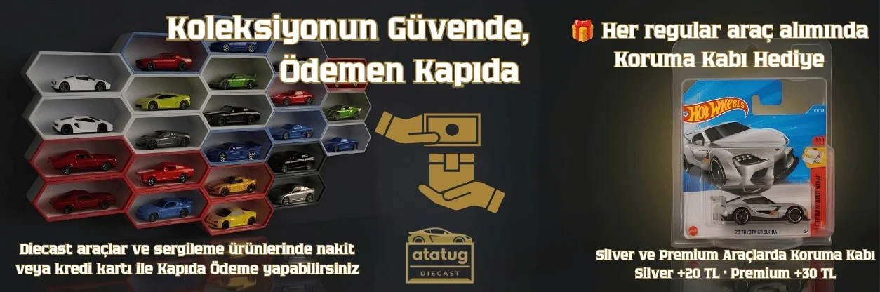 Hot Wheels diecast model araba: kapıda ödeme ve kart koruma kabı hediye