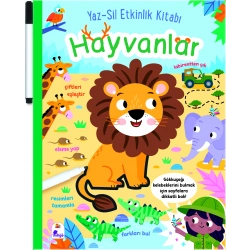 Yaz-Sil Etkinlik Kitabı – Hayvanlar (Kalemli)