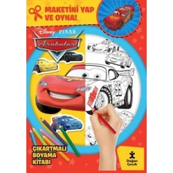 Disney Pixar Arabalar - Çıkartmalı Boyama Kitabı - Maketini Yap ve Oyna!