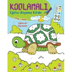 Kodlamalı Eğitici Boyama Kitabı - Eğlenceli Hayvanlar (5-6 Yaş 1. Seviye)