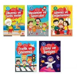 Okul Öncesi Boya Öğren Seti Çıkartmalı-5 Kitap Takım