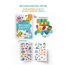 Okyanus Boyama Kitabı - Oyun Hamuru, Oyuncak ve Çıkartma Hediyeli
