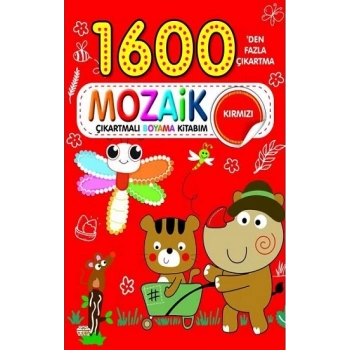 1600 Mozaik Çıkartmalı Boyama Kitabım Kırmızı