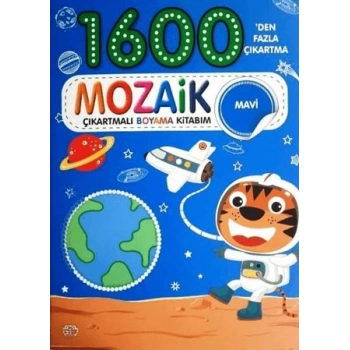 1600 Mozaik Çıkartmalı Boyama Kitabım Mavi Kitap