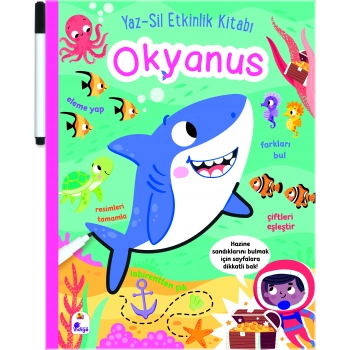 Yaz-Sil Etkinlik Kitabı – Okyanus (Kalemli)