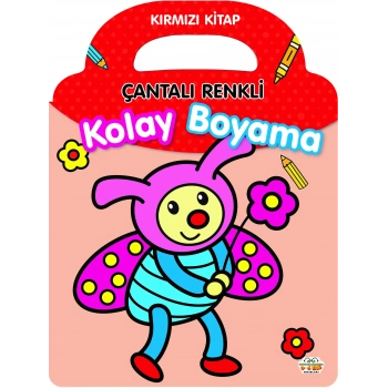 Çantalı Renkli Kolay Boyama- Kırmızı Kitap