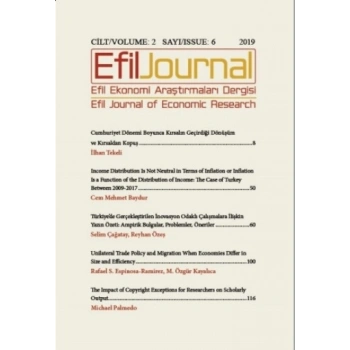 Efil Ekonomi Araştırmaları Dergisi Cilt: 2 Sayı : 6