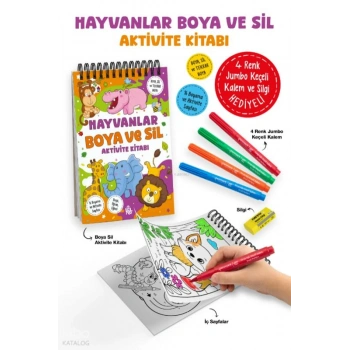 Hayvanlar – Boya ve Sil Aktivite Kitabı