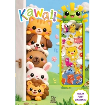 Kawaii - Puffy Parlak Çıkartmalı Boyama Kitabı