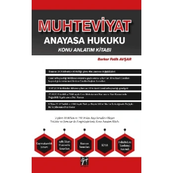 Muhteviyat Anayasa Hukuku Konu Anlatım Kitabı