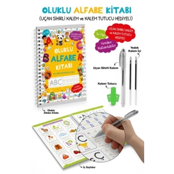 Oluklu Alfabe Kitabı (Uçan Sihirli Kalem ve Kalem Tutucu Hediyeli)