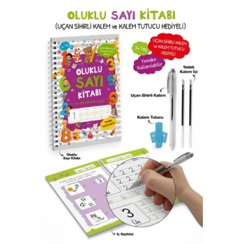 Oluklu Sayı Kitabı (Uçan Sihirli Kalem ve Kalem Tutucu Hediyeli)