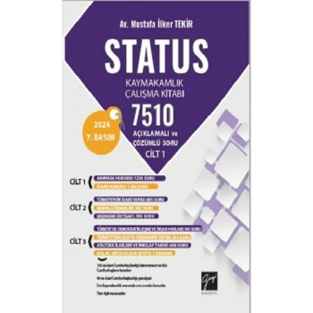 Status Kaymakamlık Çalışma Kitabı 7510 Açıklamalı Ve Çözümlü Soru Cilt 1