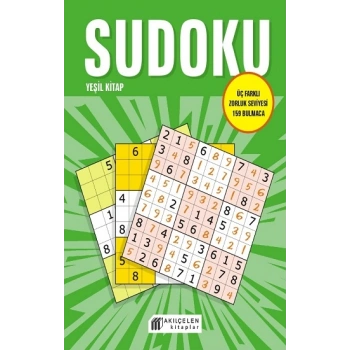Sudoku Yeşil Kitap - Üç Farklı Zorluk Seviyesi  159 Bulmaca